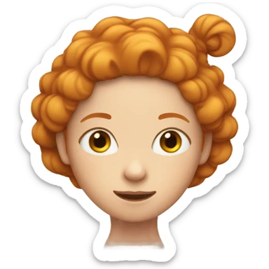 ginger girl with plop on her head sticker