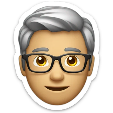 Hombre joven guapo inteligente con gafas y musculoso sticker