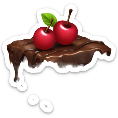 brownie with cherry on top  sticker