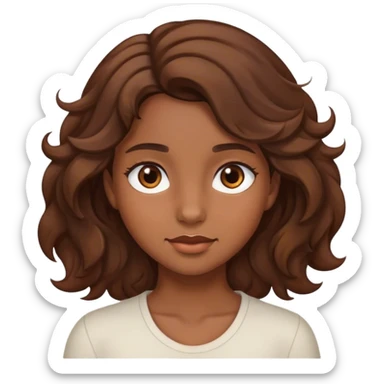 girl with brown hair brown eyes and wavy hair sticker