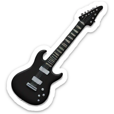 Black metal electric guitar sticker