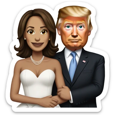 donald trump marrying kamala harris sticker