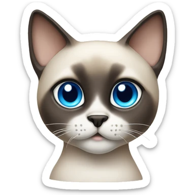 short haired siamese cat with white mask and blue eyes sticker