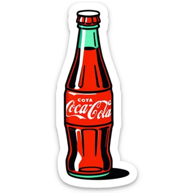 A bottle with Coca-Cola written on it sticker