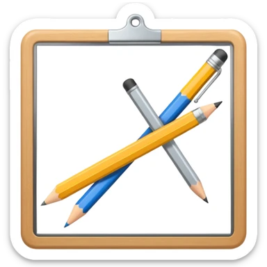 pencil and ruler crossing on a screen sticker