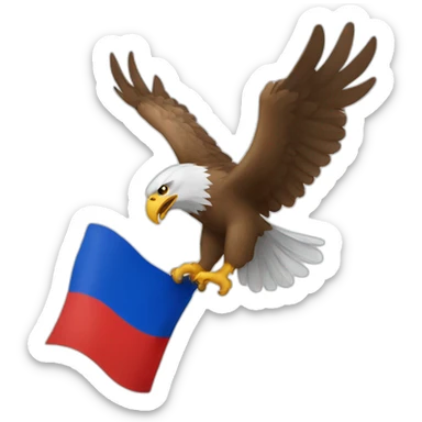 An eagle holding the Russian flag sticker
