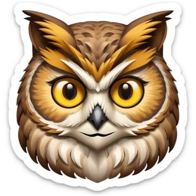 Owl with cat head sticker