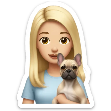Girl with frenchie sticker