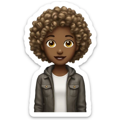 jeune femme metisse curly sticker