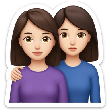 Brunette girl carrying another brunette girl sticker
