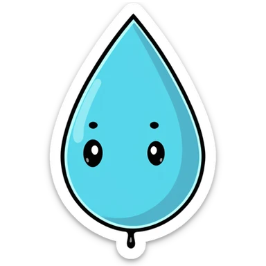 cartoon sticker of a sad water droplet sticker