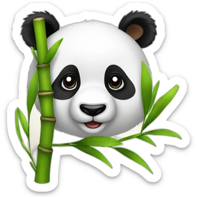 Panda Bär mit Bambus sticker