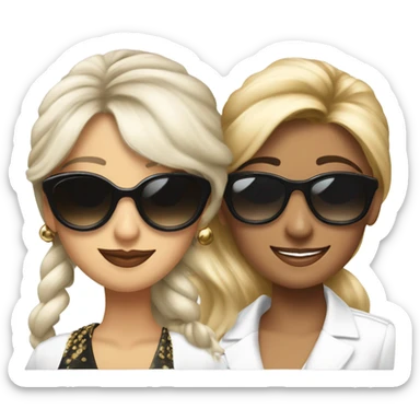 Tony Montana sunglasses smirking with 3 beautiful ladies with him sticker