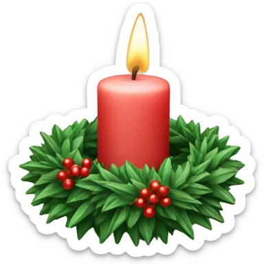 2 candle with christmas wreath sticker