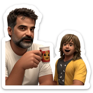 meme boys with cups sticker