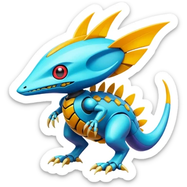  exotic tropical cyber-Protogen-Fakémon-Pokémon-Vernid-creature sticker