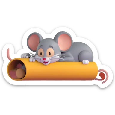 Jerry from Tom and Jerry cartoon sleeping in his mouse hole sticker