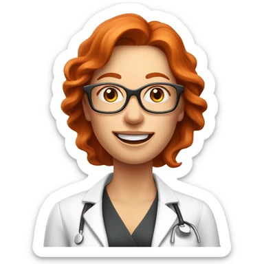 red hair woman nutritionist with glasses wishing money sticker