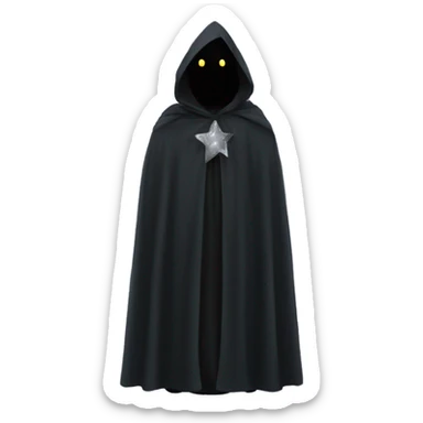 black starry cloak, no person, clothing, lots of silver stars on the cloak sticker