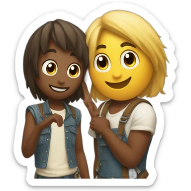 two album rool friend saying hey to each other sticker