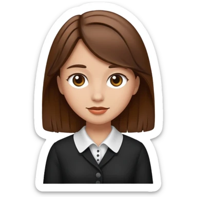 fancy brown haired girl sticker