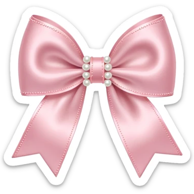 Pastel pink bow with pearls sticker