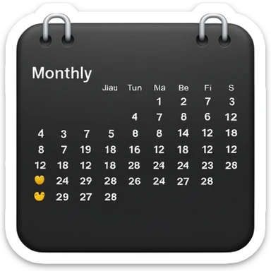 payment schedule — a black matte calendar minimum details sticker