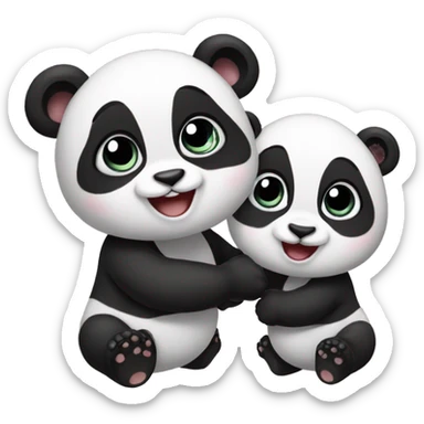 twin baby pandas sticker