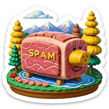 impressionist SPAM meat art sculpture claude monet paris landscape  sticker