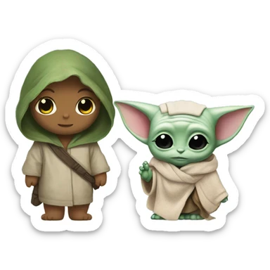 Una hello kitty con baby yoda sticker