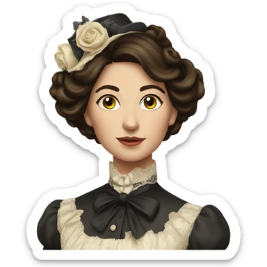 Brunette elegant Victorian woman sticker