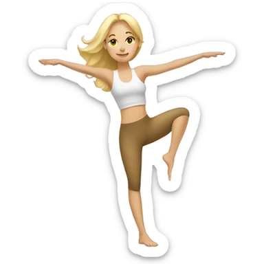 A blonde girl doing Pilates in the morning  sticker