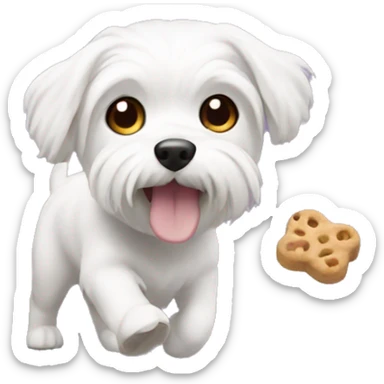 Maltese sneaking dog treats  sticker