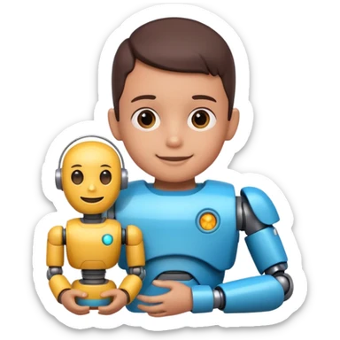 the kid play toy robot sticker