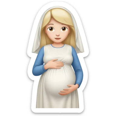 A biblical illustration of the mary when pregnant sticker