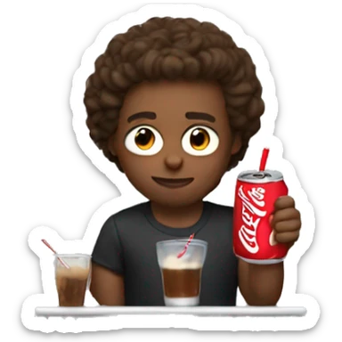 filmmaker editing brown hair drink a coke sticker