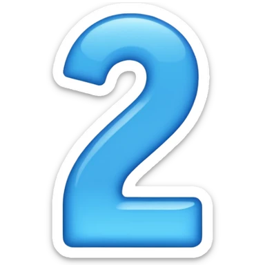 numero 2 azul sticker
