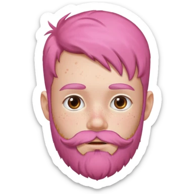 a child with pink beard sticker