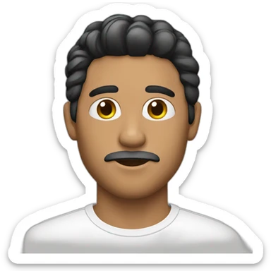 Hombre con pelo blanco polera de Brasil una mascarilla negra y piel blanca sticker