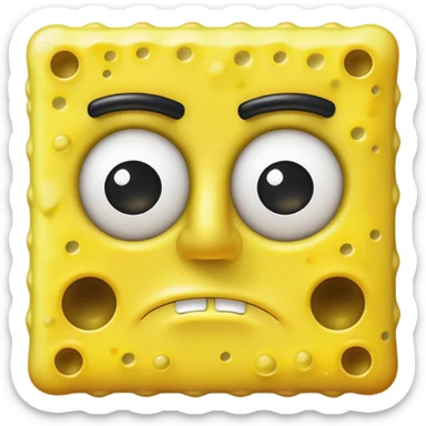 Sad frowning SpongeBob sticker