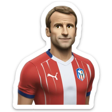 Macron en tenu de foot sticker