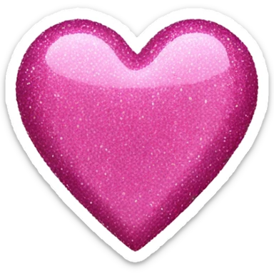 Pink glitter heart sticker