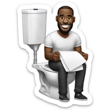 Lebron James faisant un pouce avec un rouleau de papier toilettes sticker