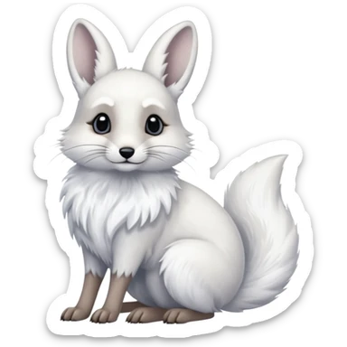 Ermine-Snowshoe-Hare-Arctic-Fox-fusion-hybrid sticker