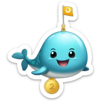 Narwhal with a medal sticker