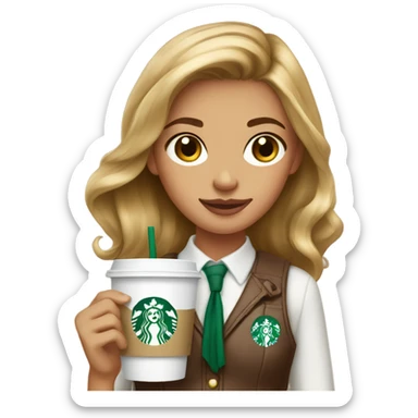 Preppy girl with Starbucks  sticker