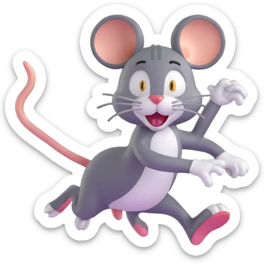Tom cat chasing Jerry mouse sticker