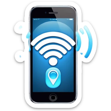 cell phone emitting wifi signal sticker