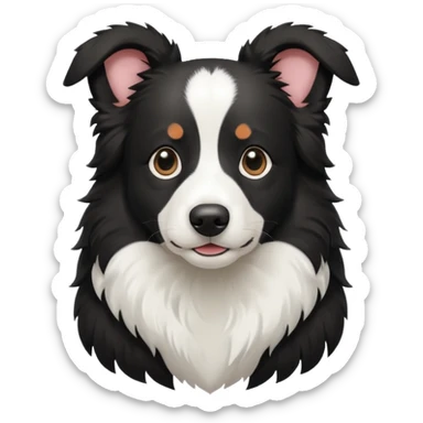 All Black border collie floppy ears  sticker