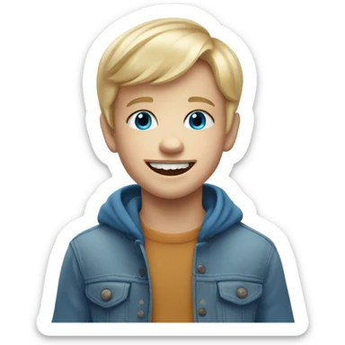 Adorable Blond boy with blue eyes and a gap between his two front teeth sticker